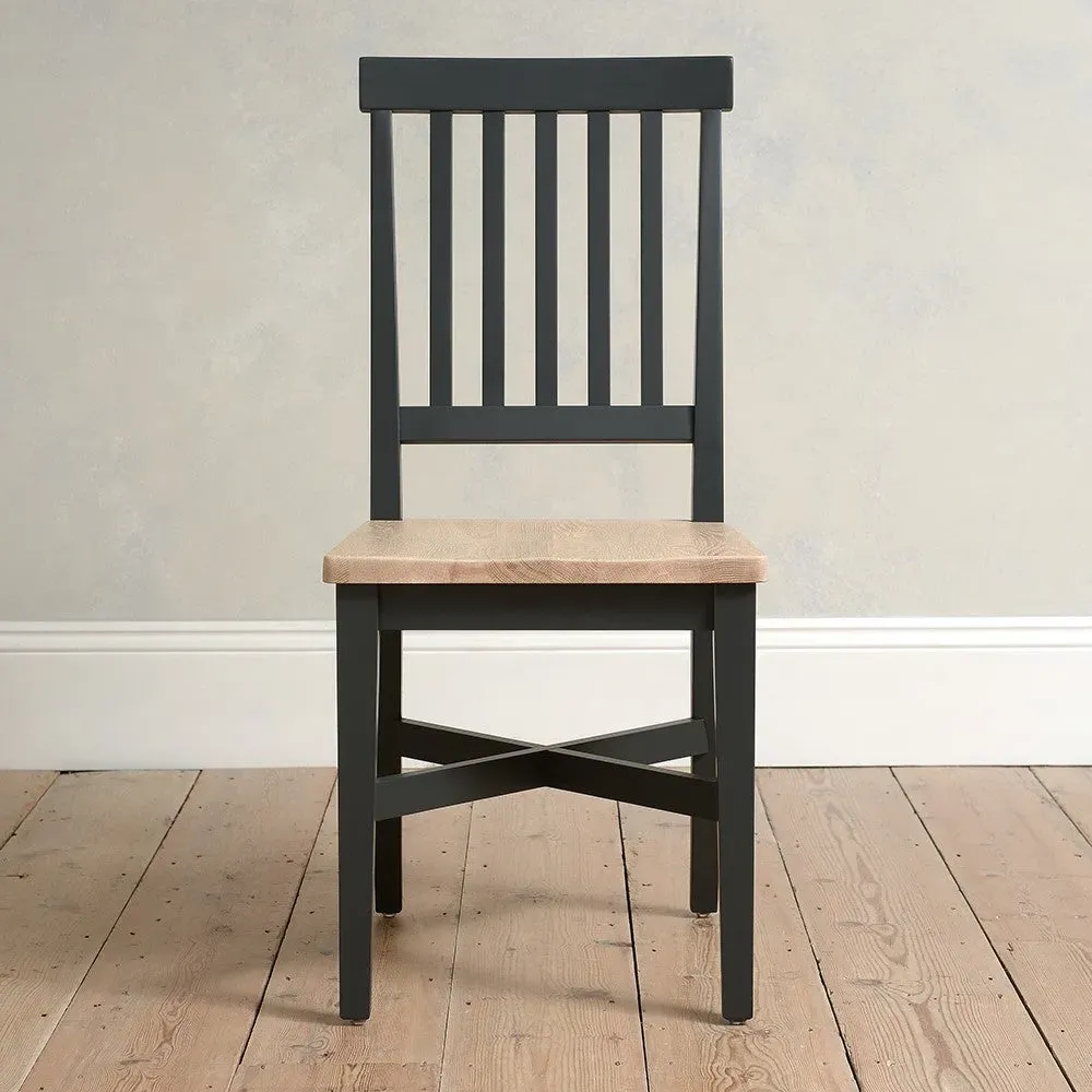 Wooden Seat Dining Chair - Charcoal image