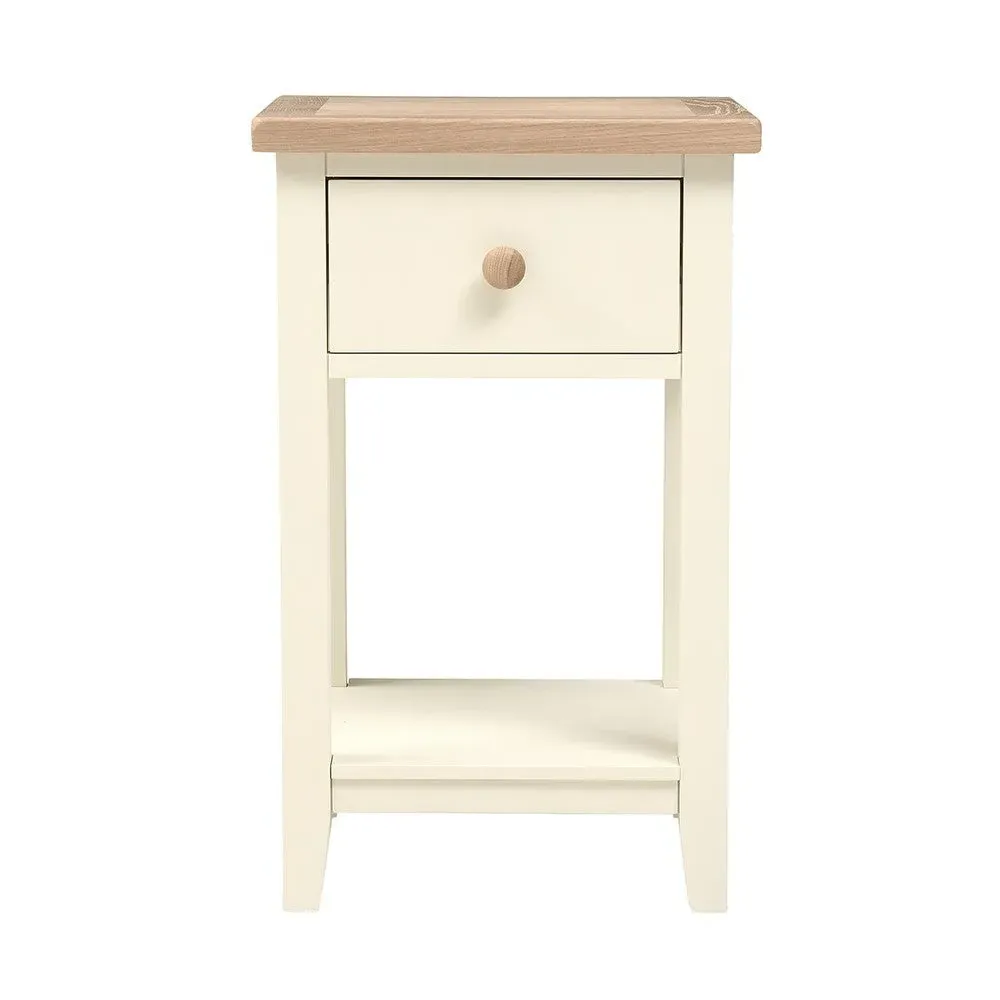 1 Drawer Bedside Table with Shelf - Cream