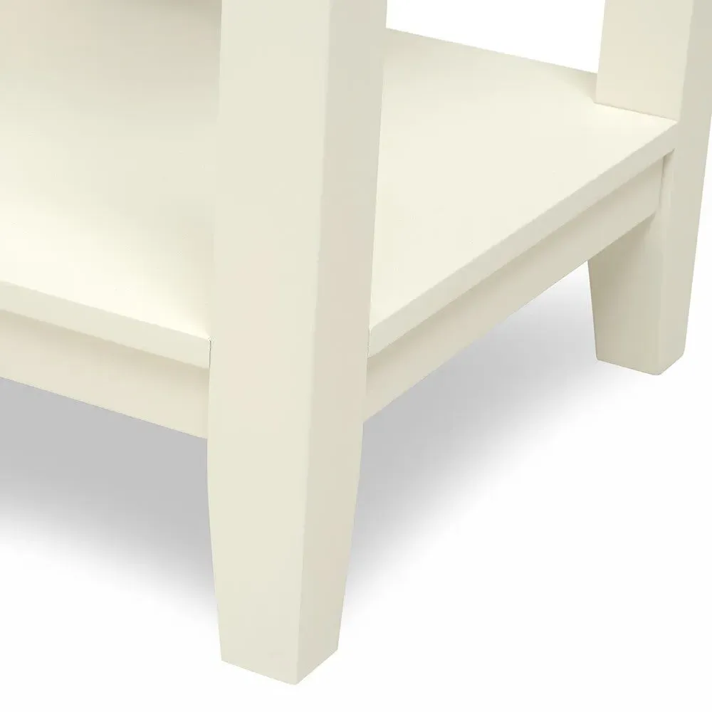 1 Drawer Bedside Table with Shelf - Cream