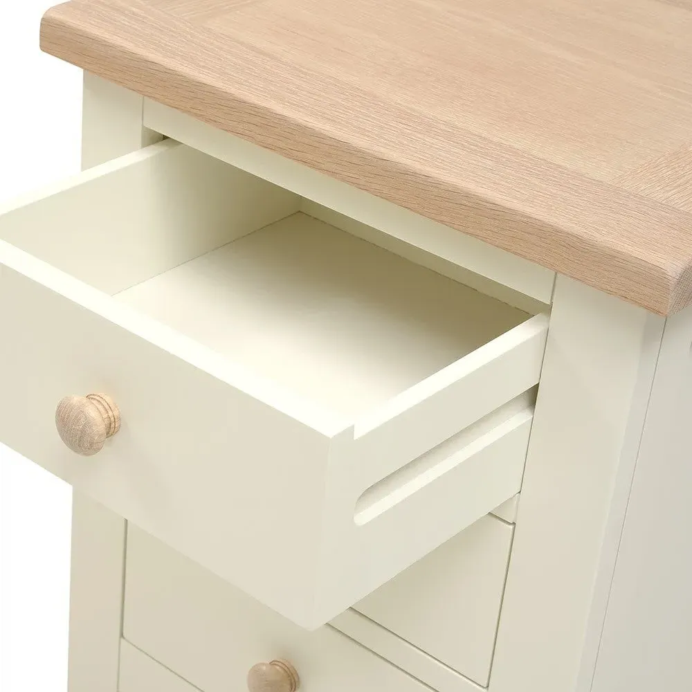 3 Drawer Bedside Table - Cream, Oak