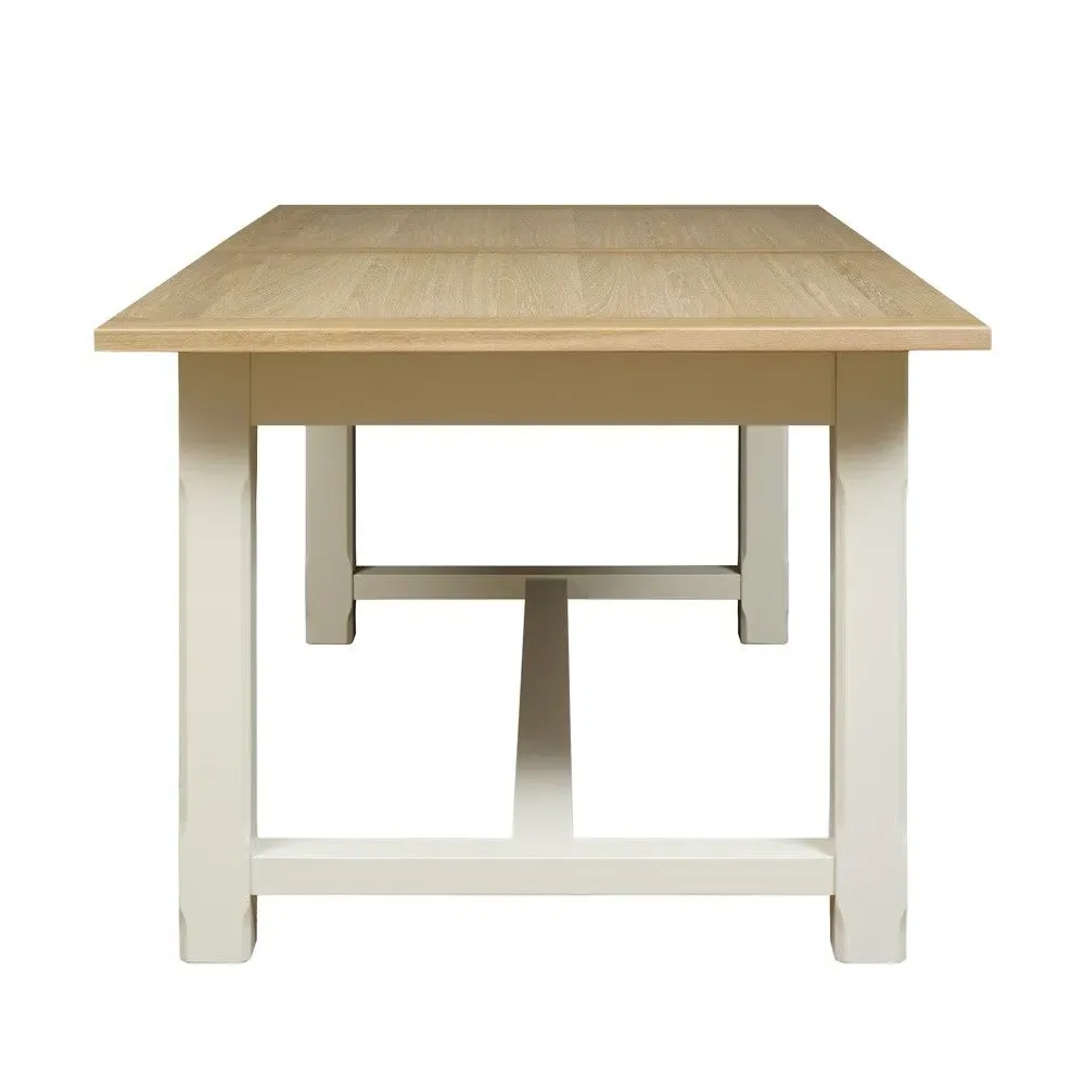 6-10 Seater Extendable Dining Table - Cream, Oak