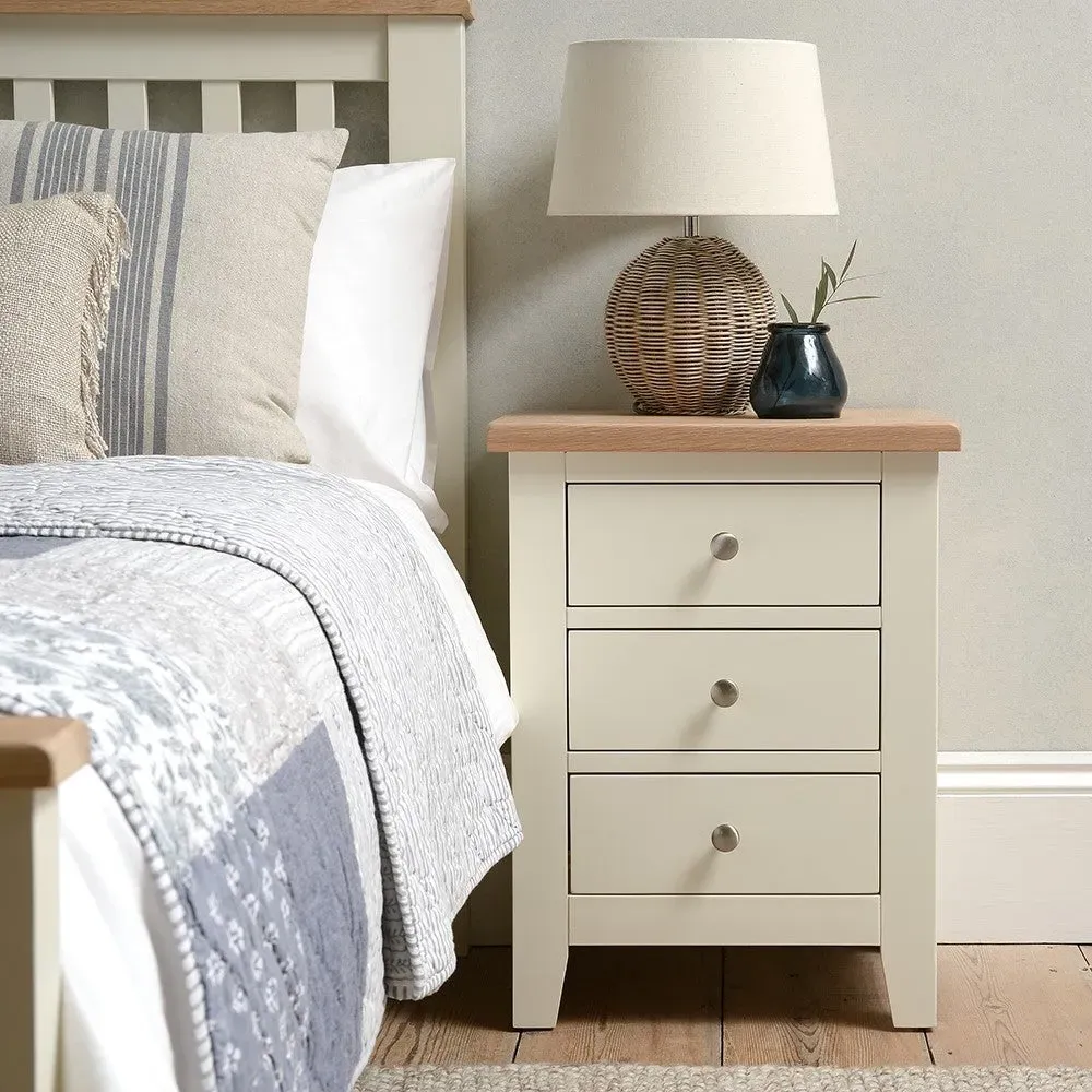 Bedroom Set with Double Wardrobe - Cream, Oak