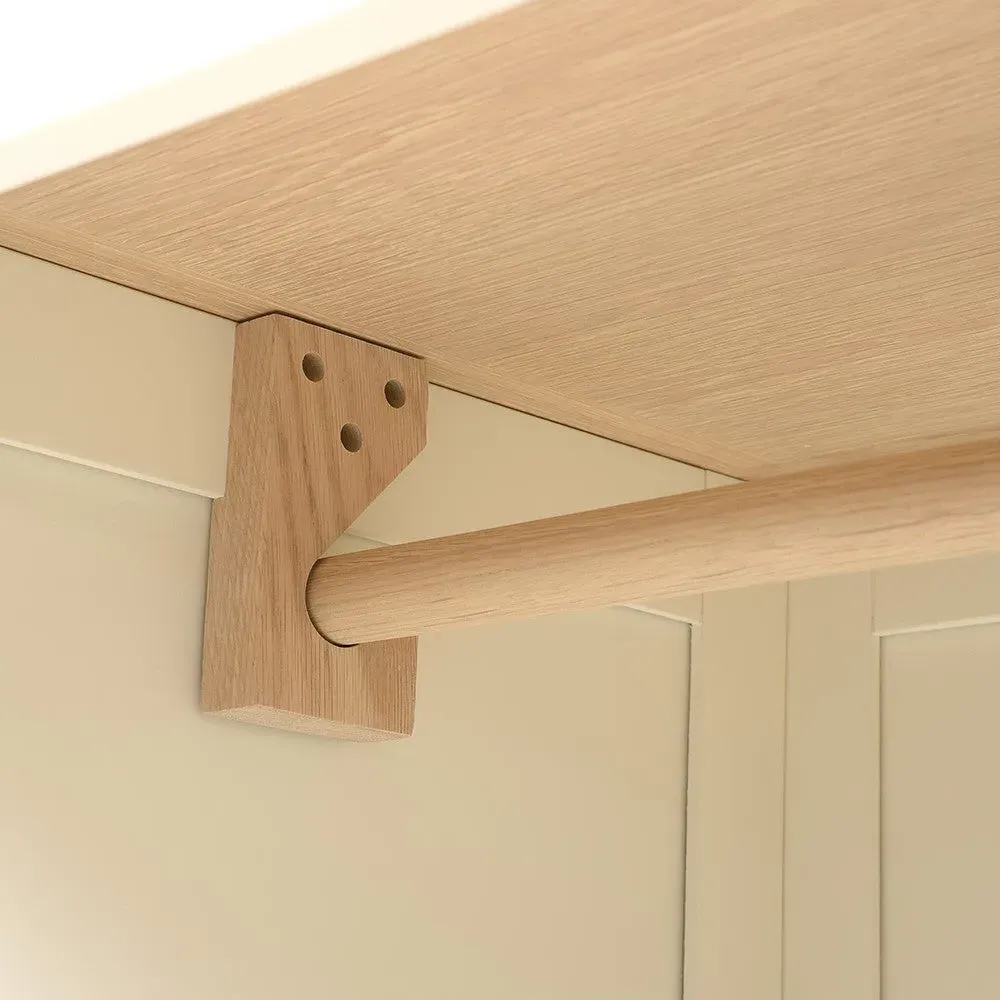 Bedroom Set with Double Wardrobe - Cream, Oak