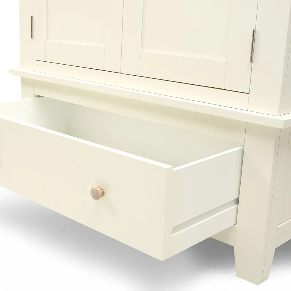 Bedroom Set with Double Wardrobe - Cream, Oak