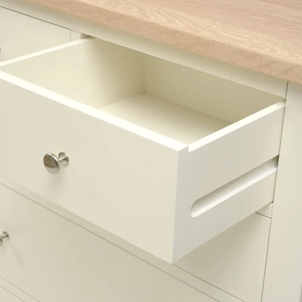 Bedroom Set with Double Wardrobe - Cream, Oak