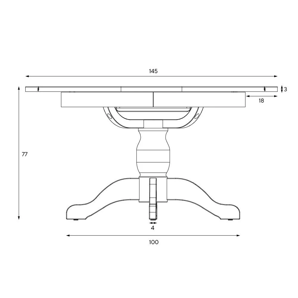 Chester 4-6 Seater Round Extending Dining Table - Cream, Oak