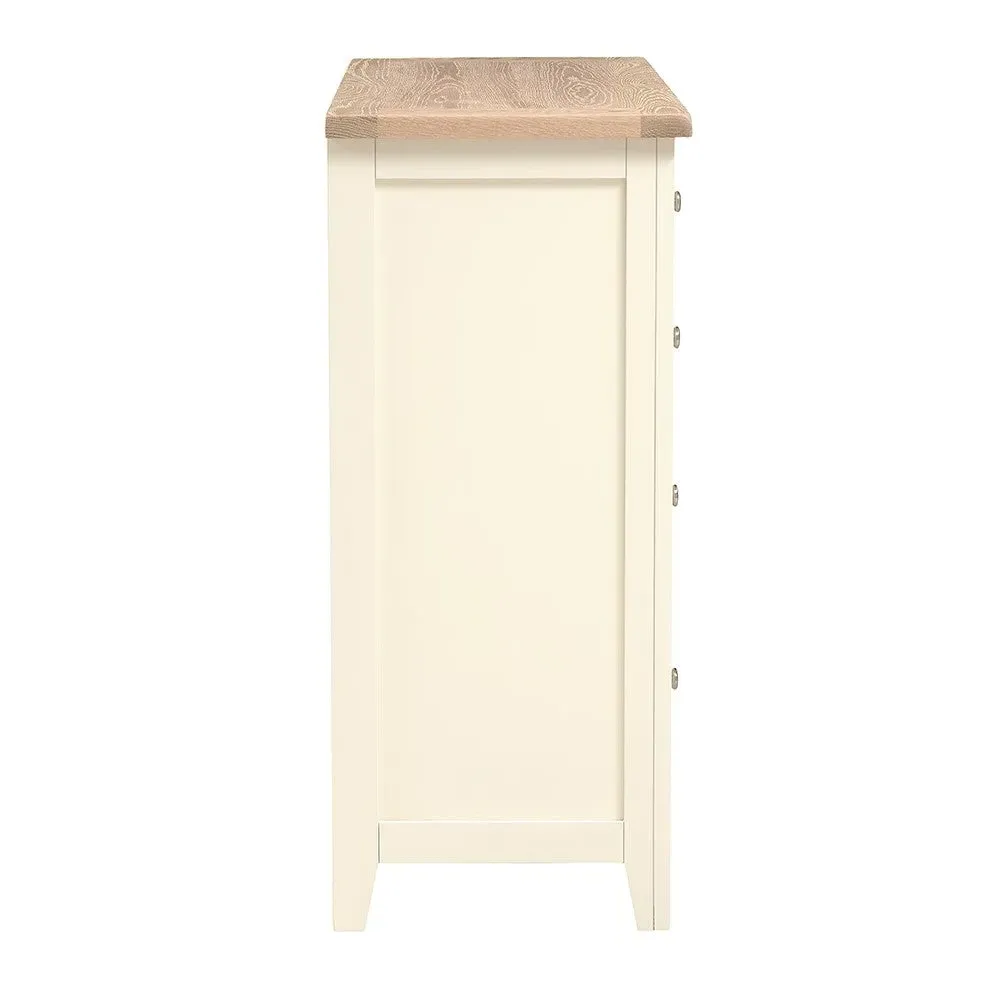 Chester 5 Drawer Chest - Cream, Oak