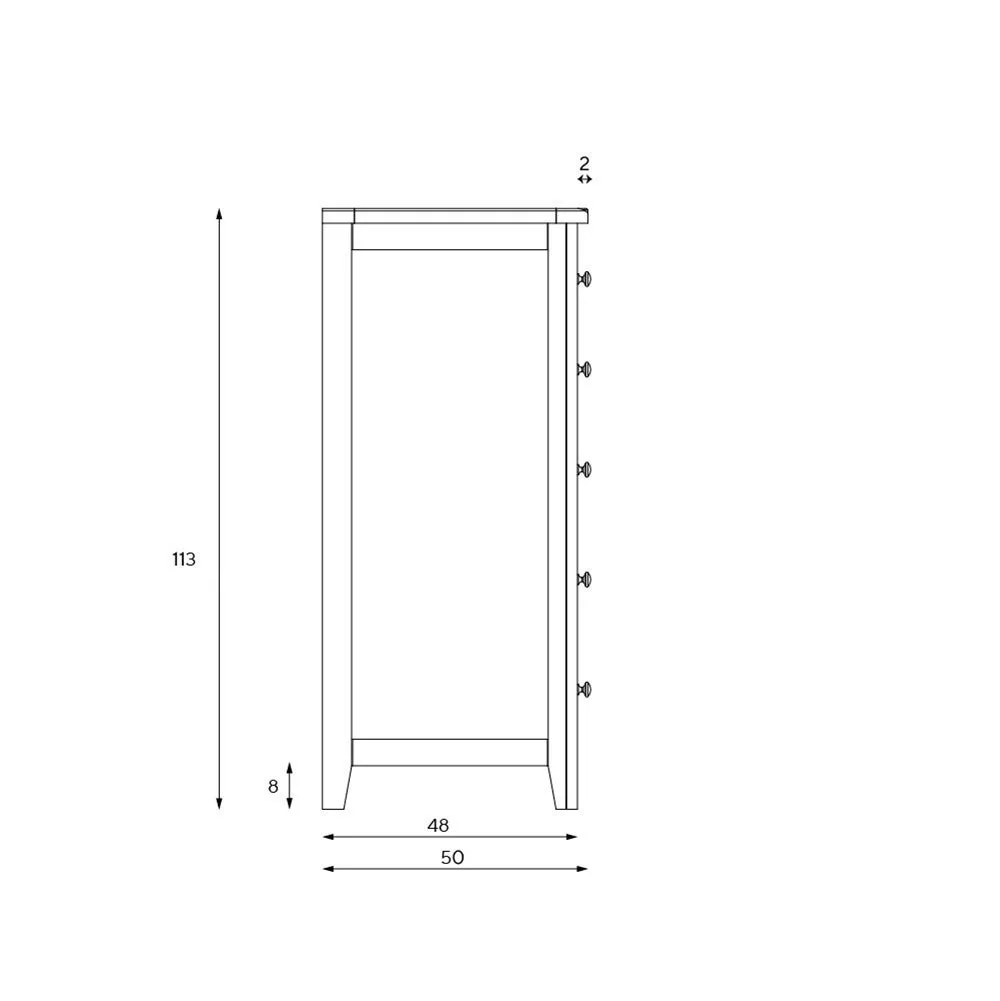 Chester 7 Drawer Chest - Cream