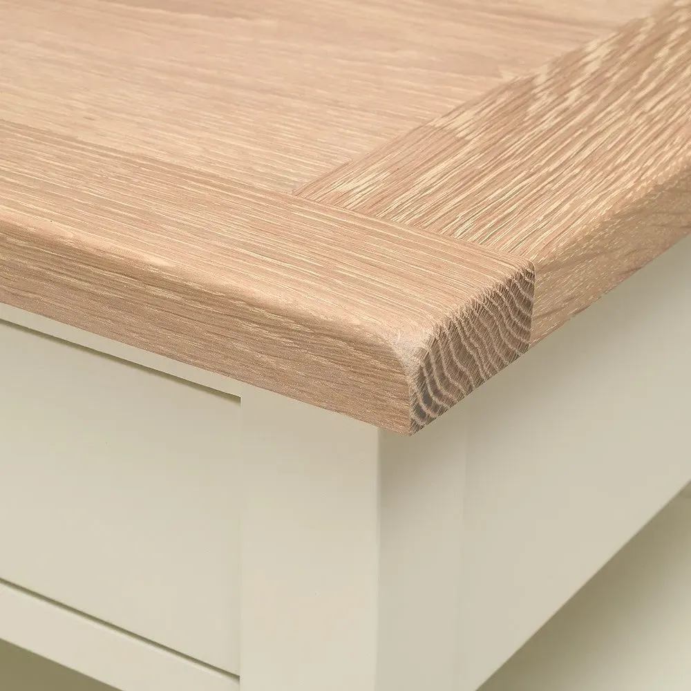 Chester Coffee Table with Drawers - Cream, Oak