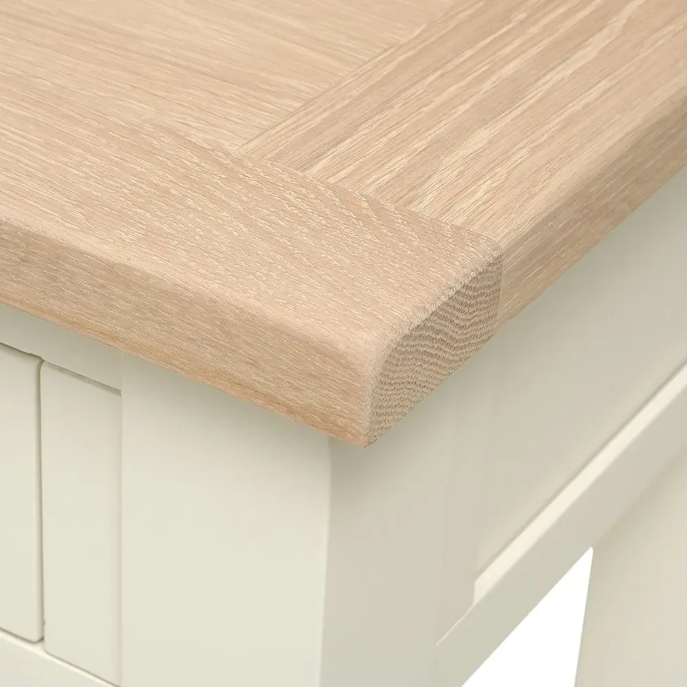 Console Desk with Storage - Cream