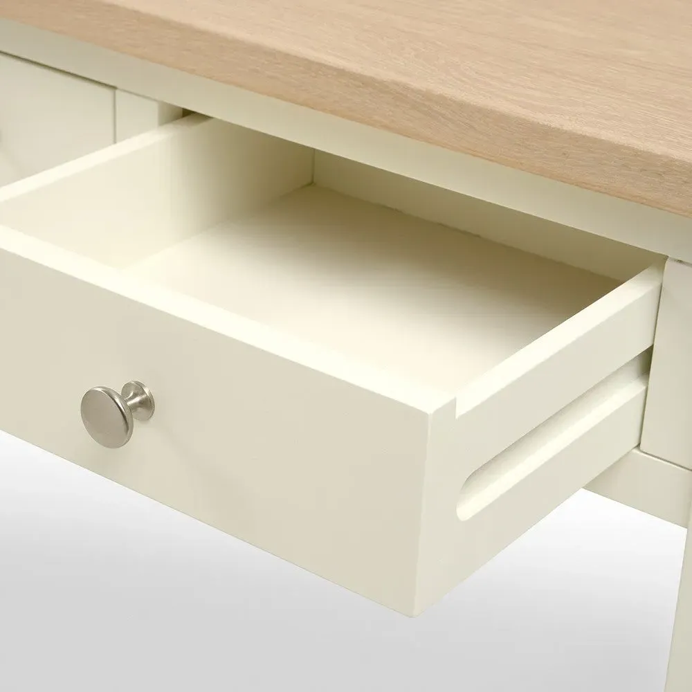 Console Desk with Storage - Cream