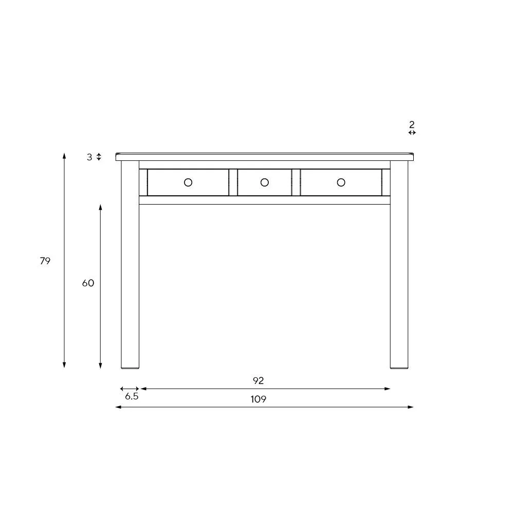 Console Desk with Storage - Cream