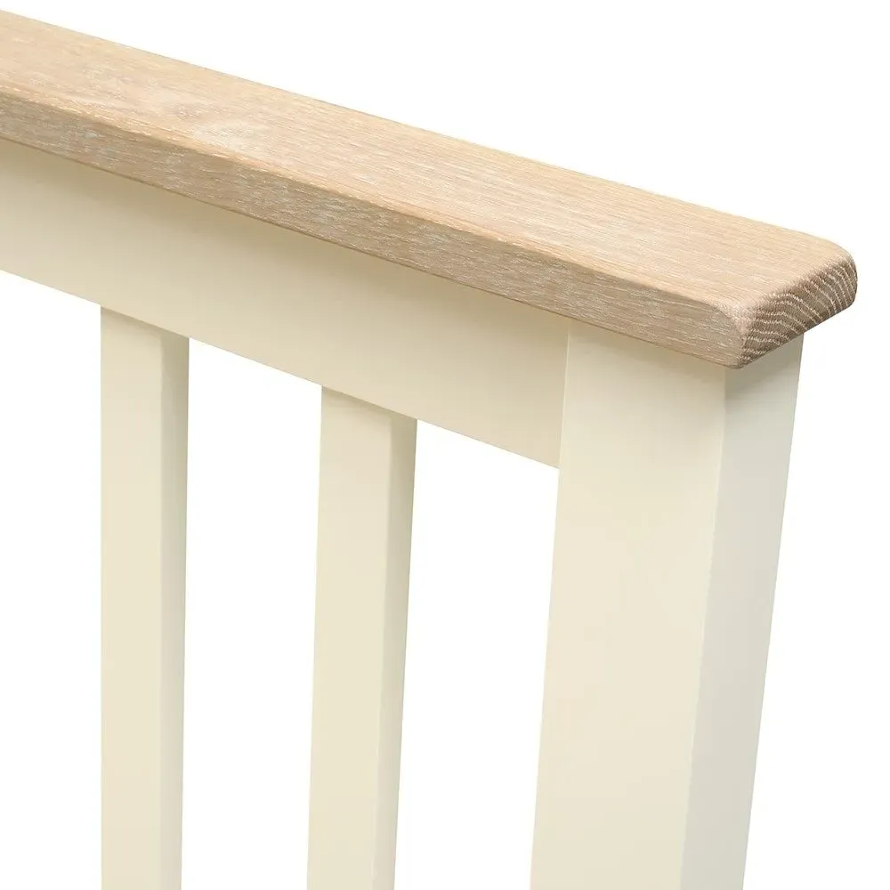 Double Bed Frame - Cream, Oak