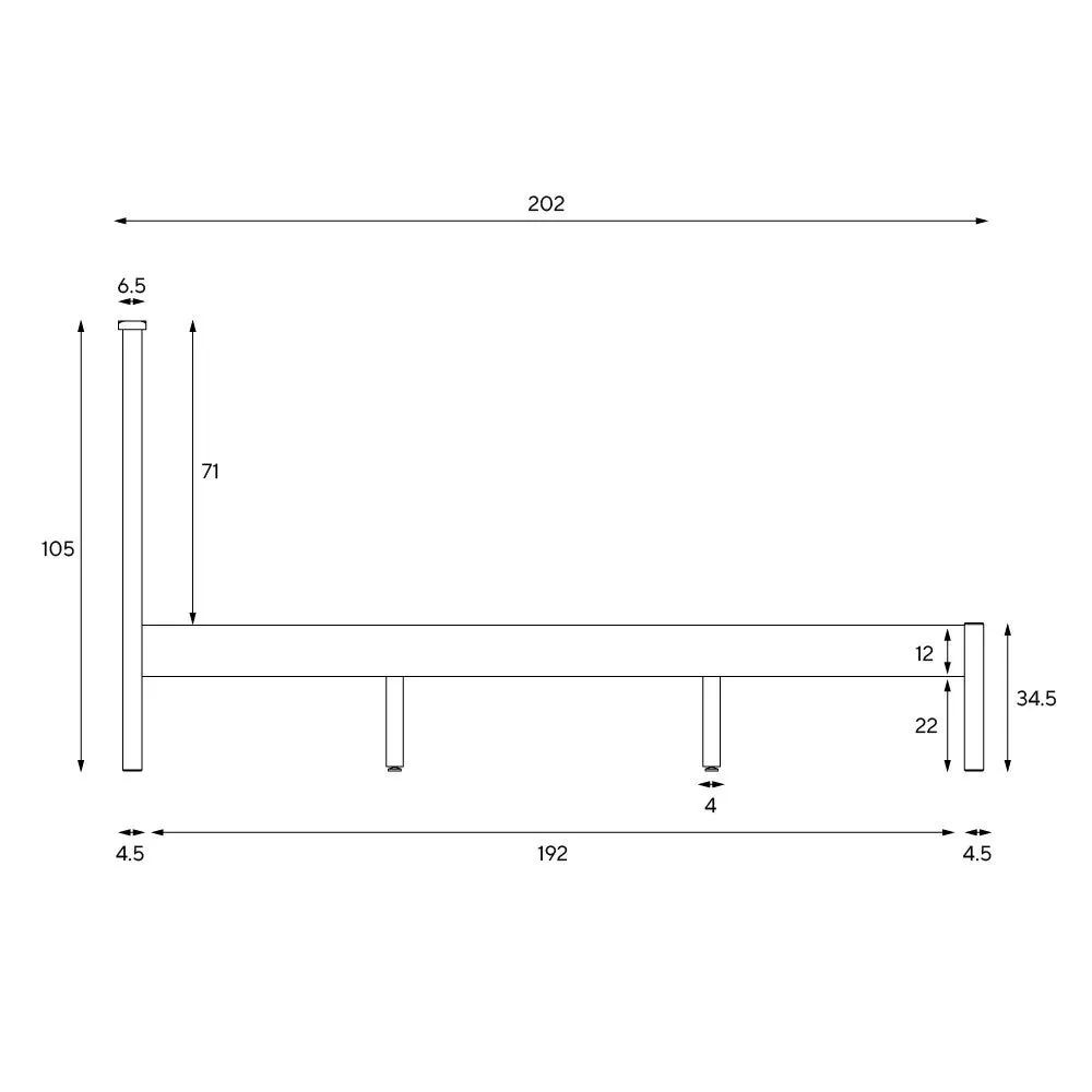 Double Bed Frame - Cream, Oak