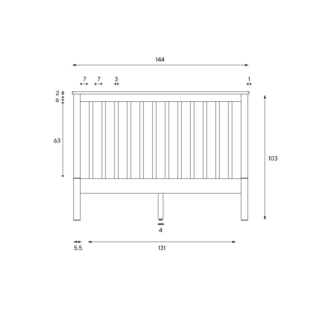Double Bed Frame - Cream, Oak