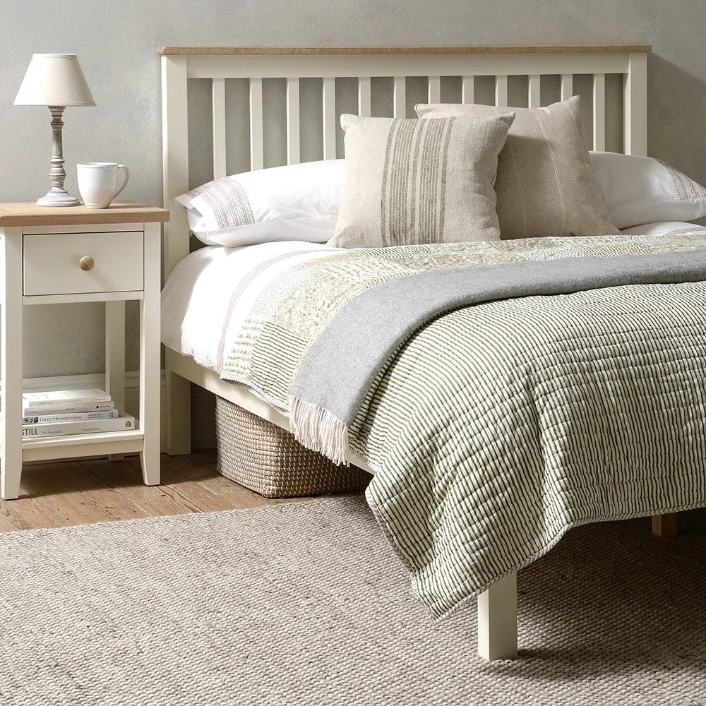 Double Bed Frame - Cream, Oak