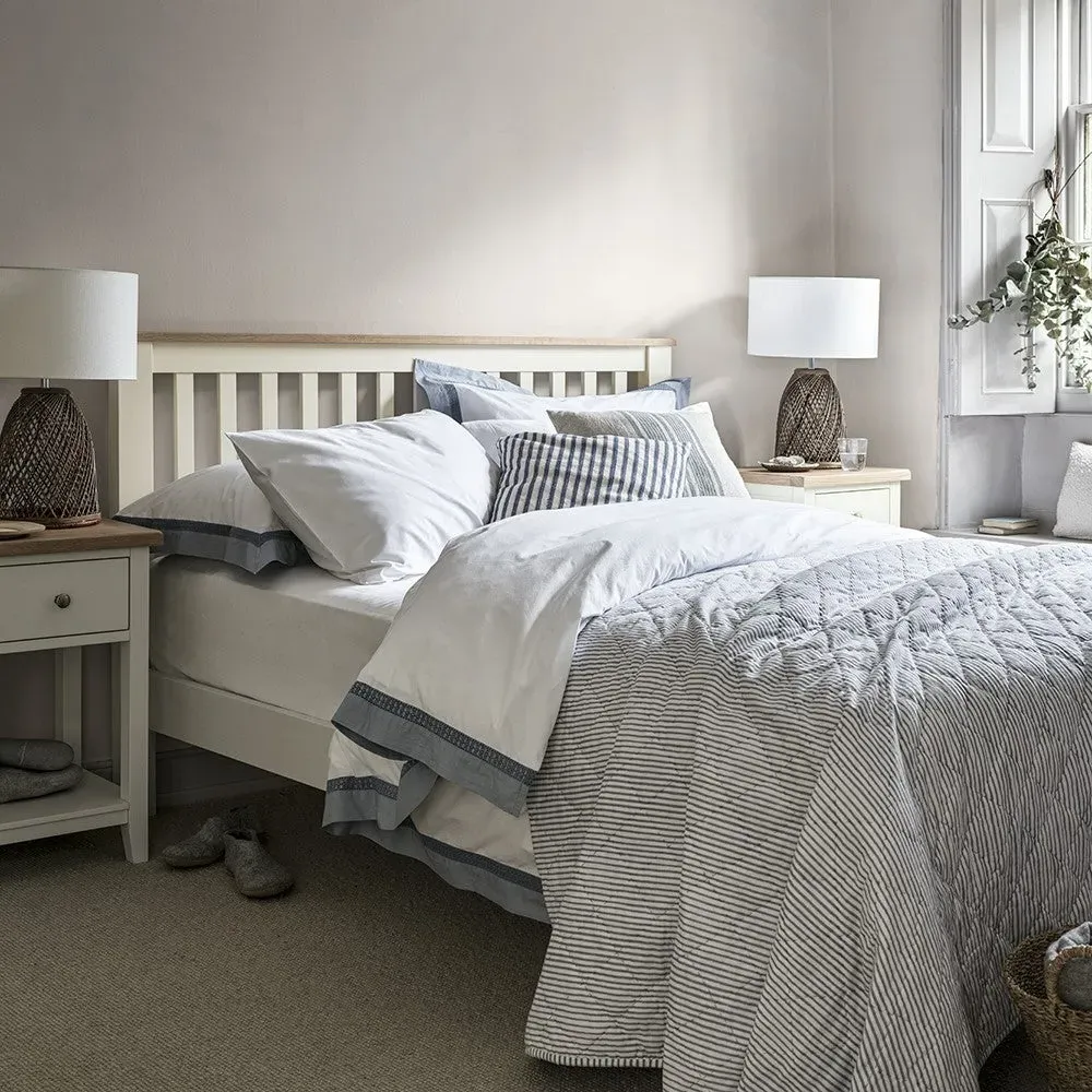 Double Bed Frame - Cream, Oak image