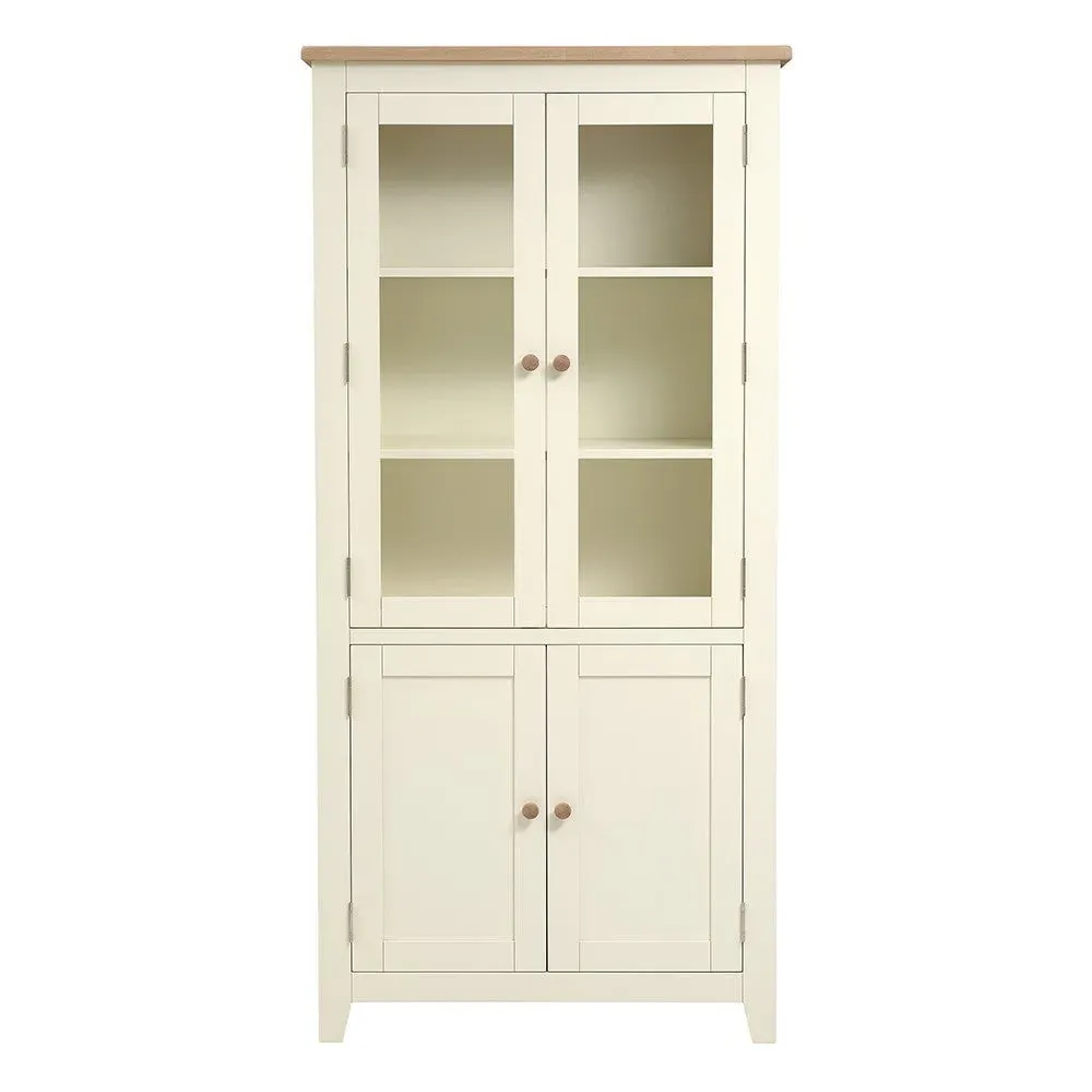 Glass Display Cabinet - Cream
