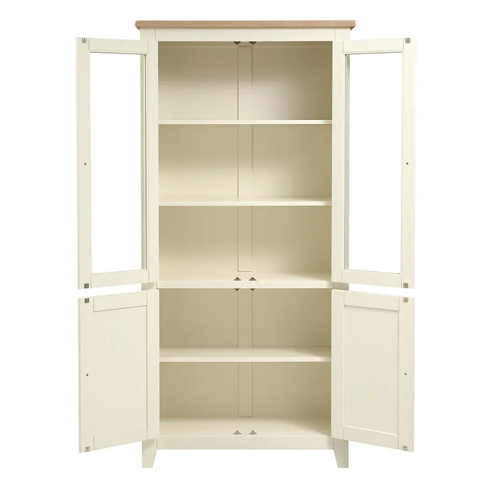 Glass Display Cabinet - Cream