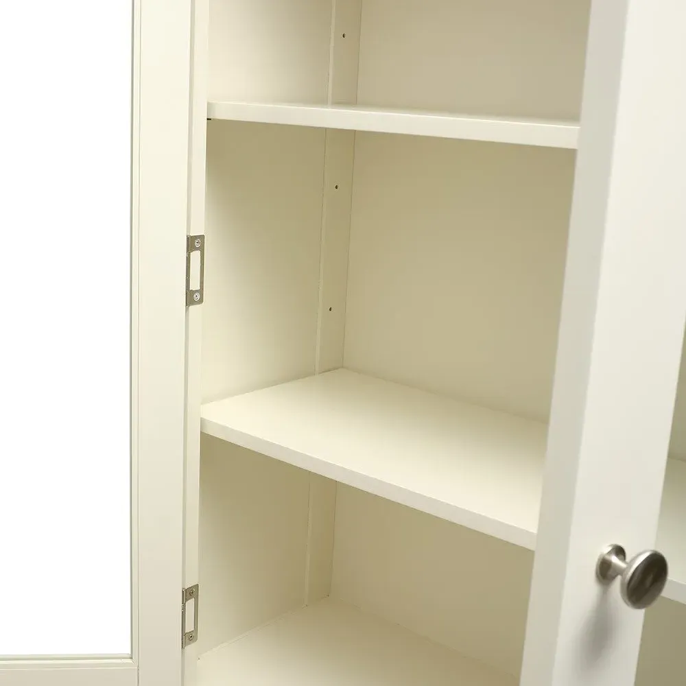 Glass Display Cabinet - Cream