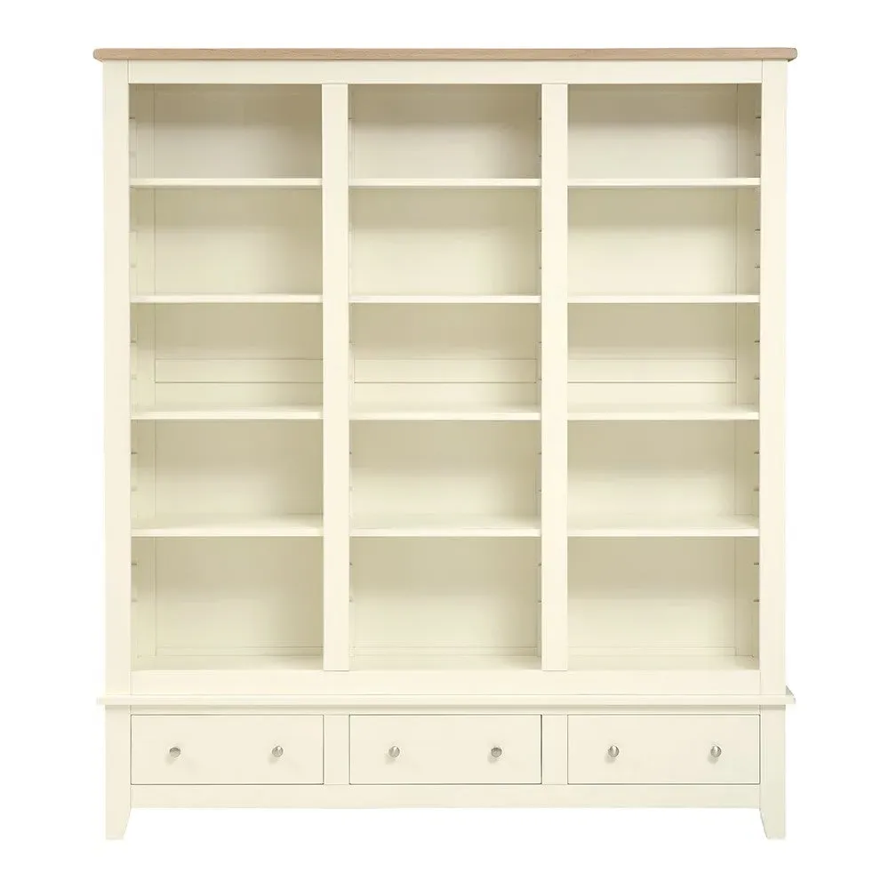 Grand Bookcase with Drawers - Cream