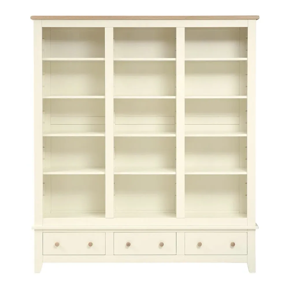 Grand Bookcase with Drawers - Cream