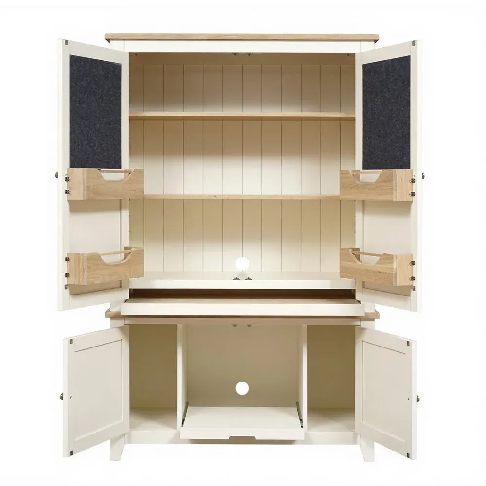 Hideaway Home Office with Storage - Cream, Oak