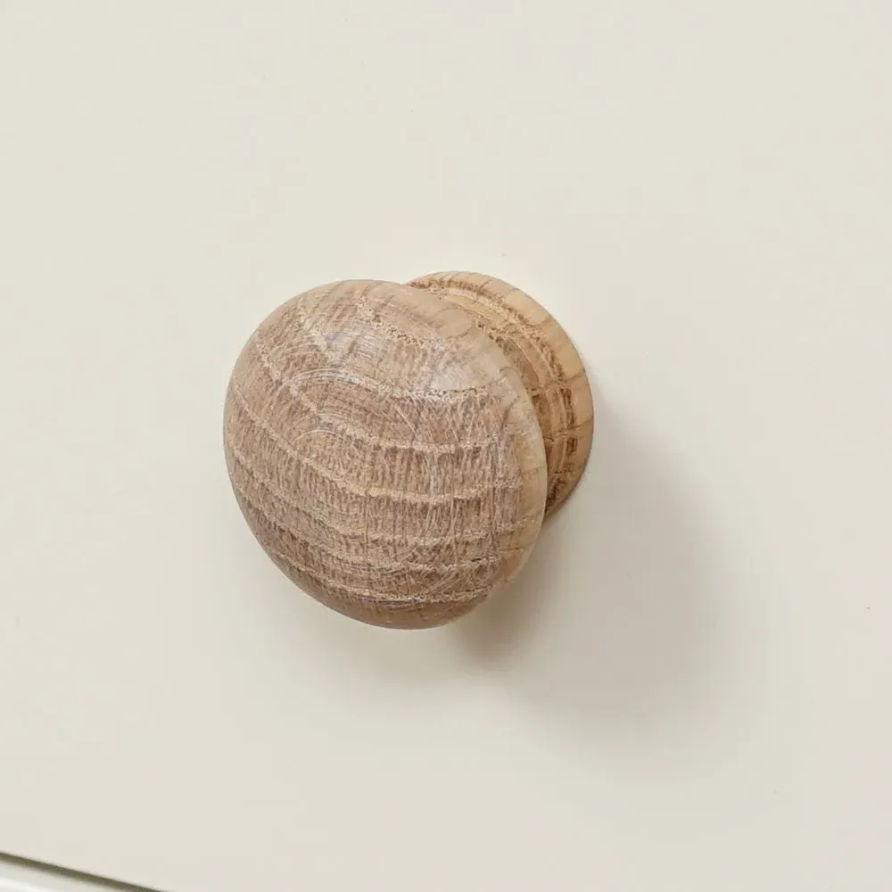 Jumbo Bedside Table with 3 Drawers - Cream, Oak