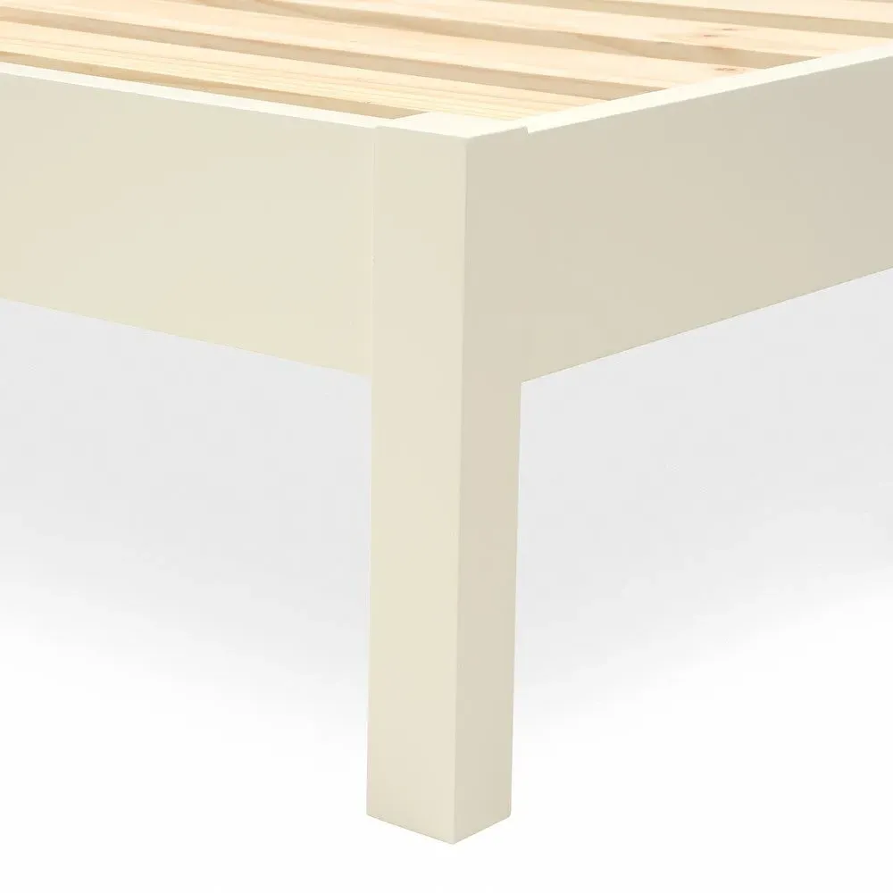 King Size Bed Frame - Cream, Oak