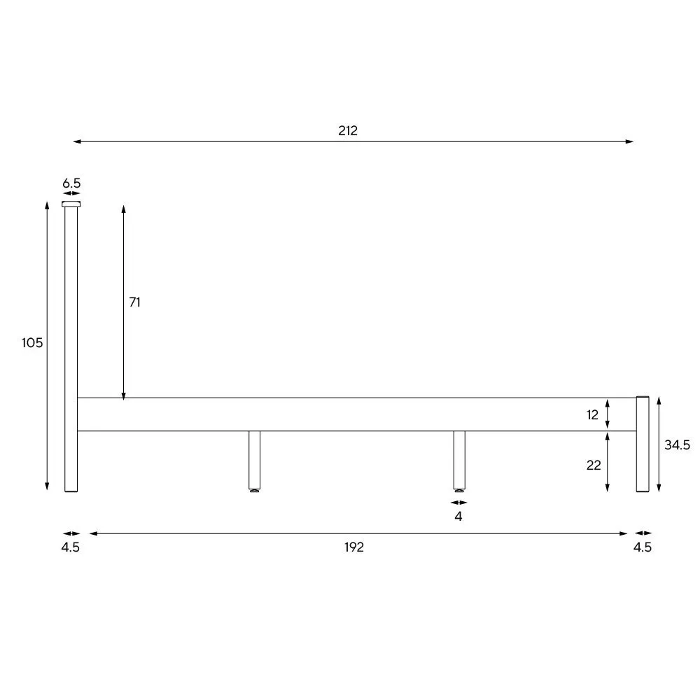 King Size Bed Frame - Cream, Oak