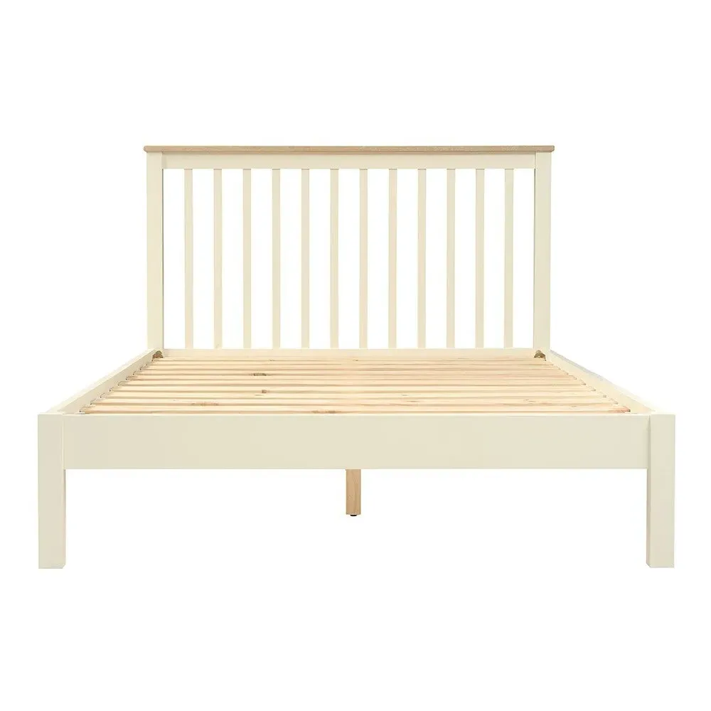 King Size Bed Frame - Cream, Oak image