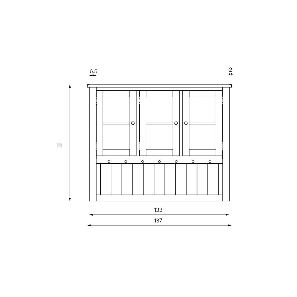 Large Glazed Dresser Top - Cream