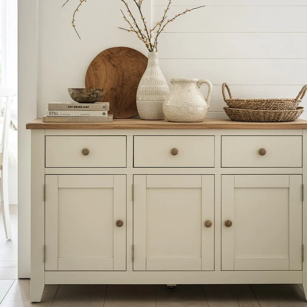 Large Sideboard with Storage - Cream, Oak