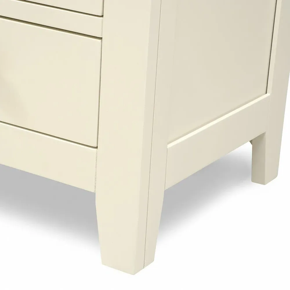 Set of 2 Jumbo Bedside Tables - Cream, Oak