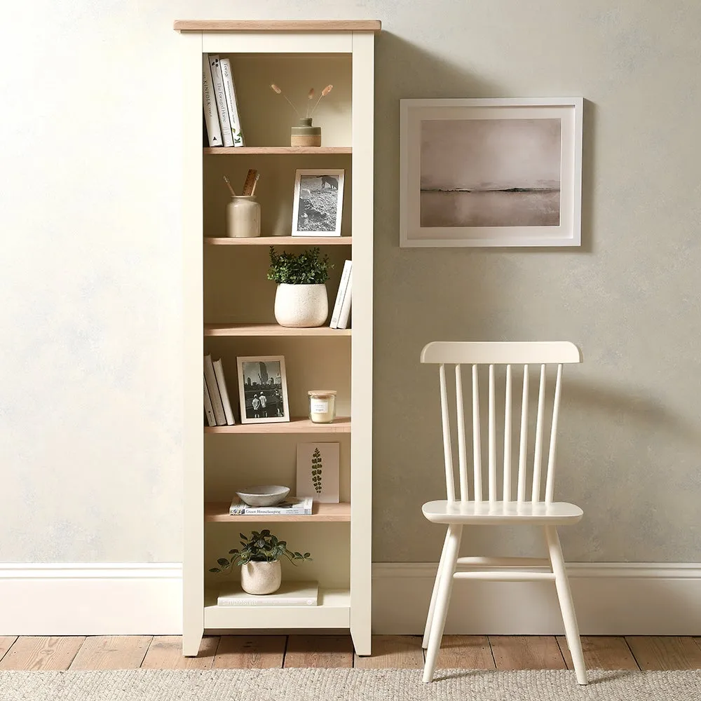 Tall Slim Bookcase - Cream