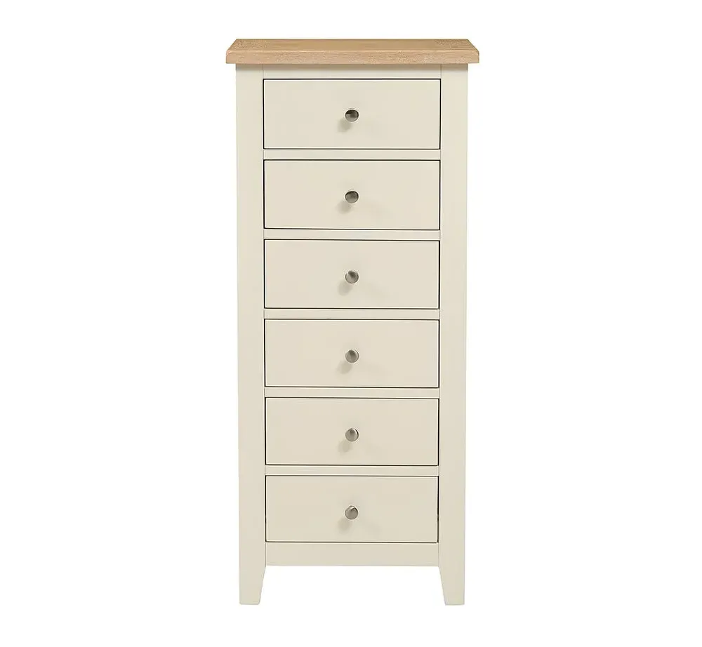 Tallboy with 6 Drawers - Cream, Oak