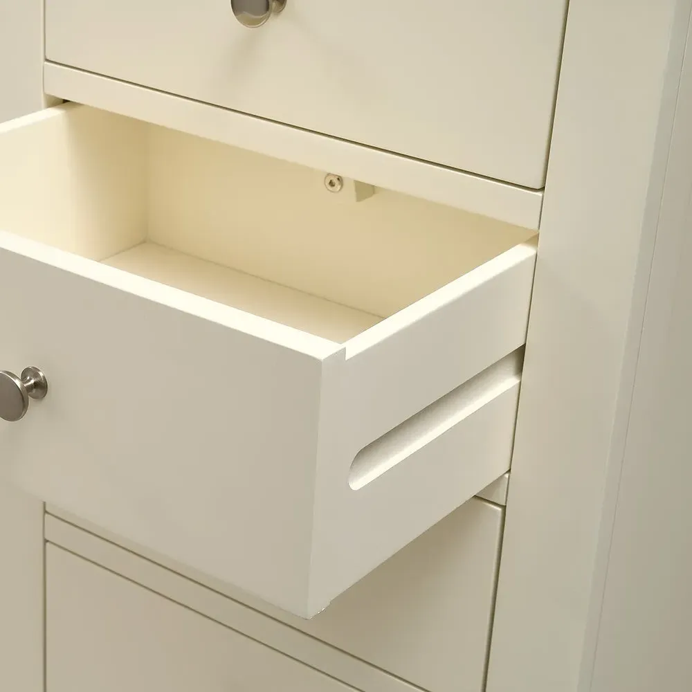 Tallboy with 6 Drawers - Cream, Oak
