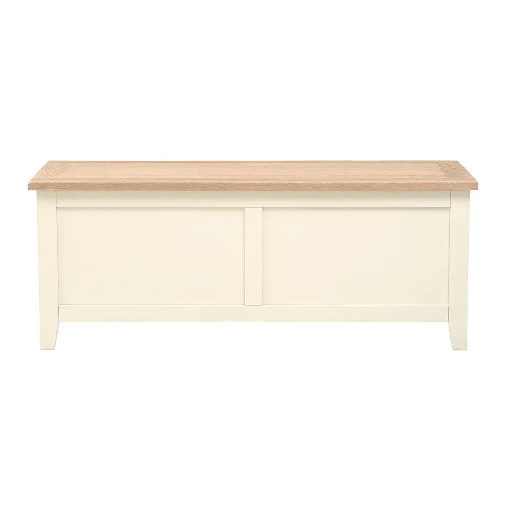 Wide Blanket Box - Cream, Oak