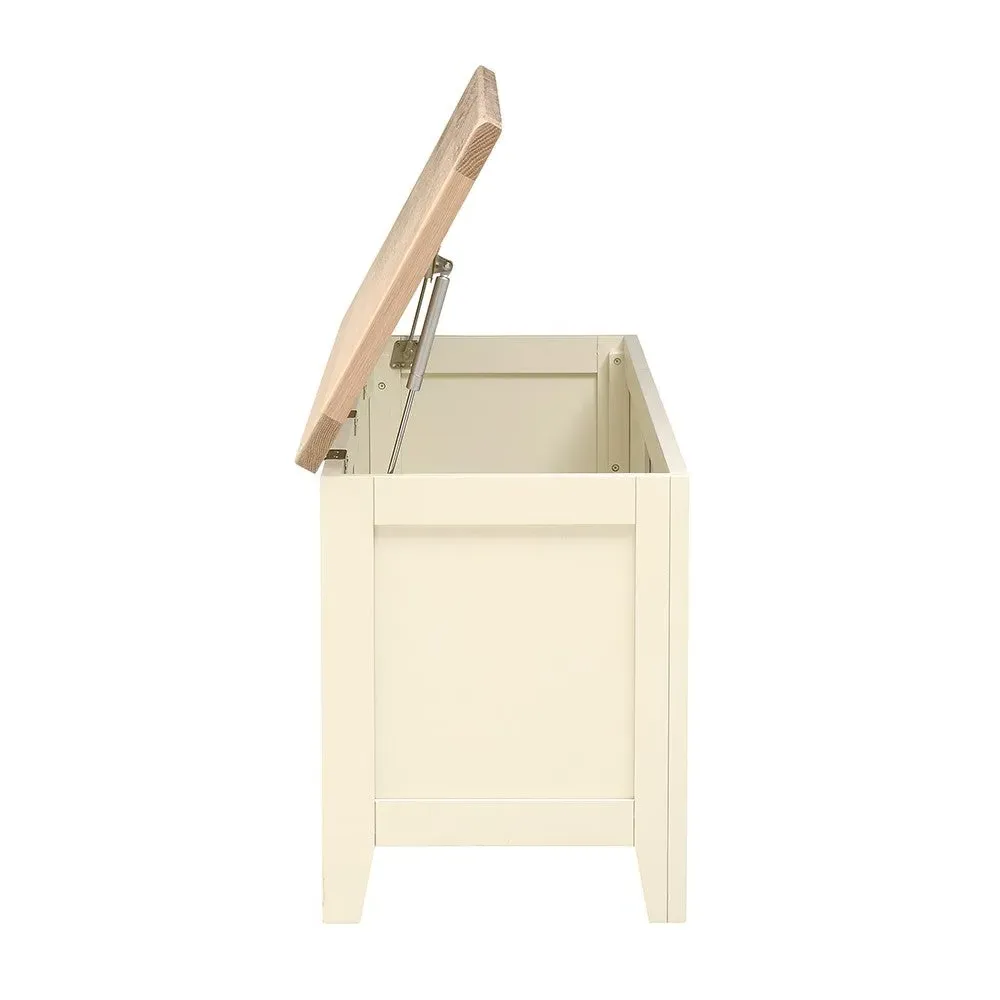 Wide Blanket Box - Cream, Oak