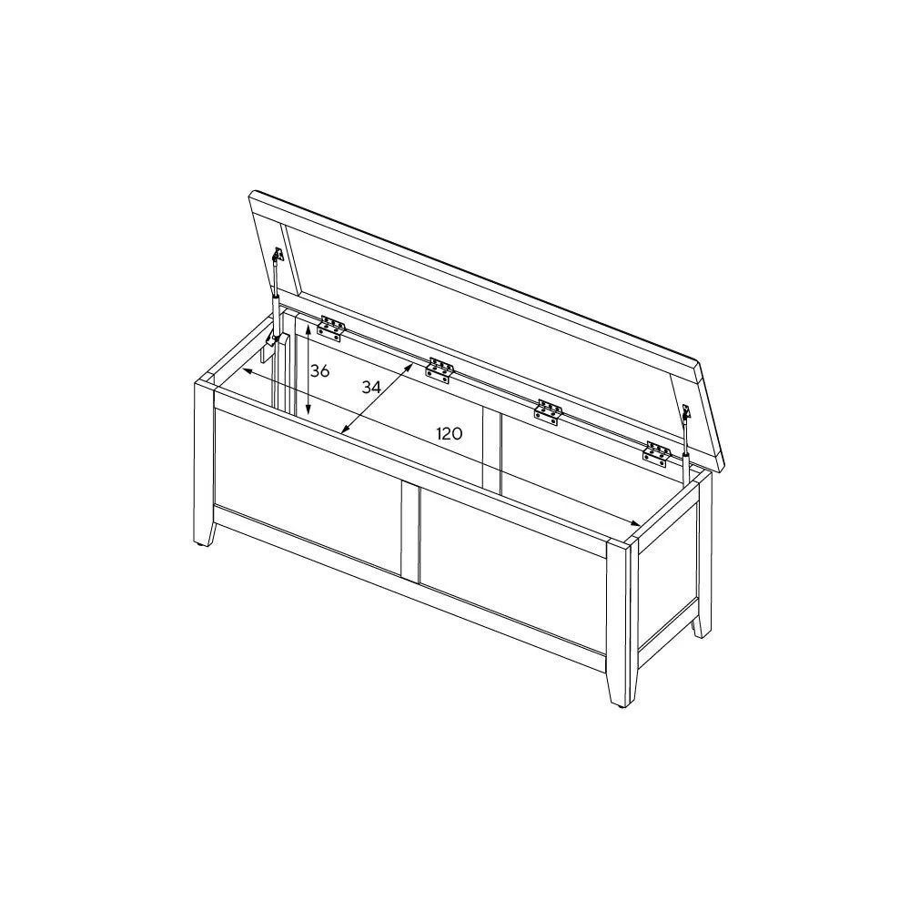 Wide Blanket Box - Cream, Oak
