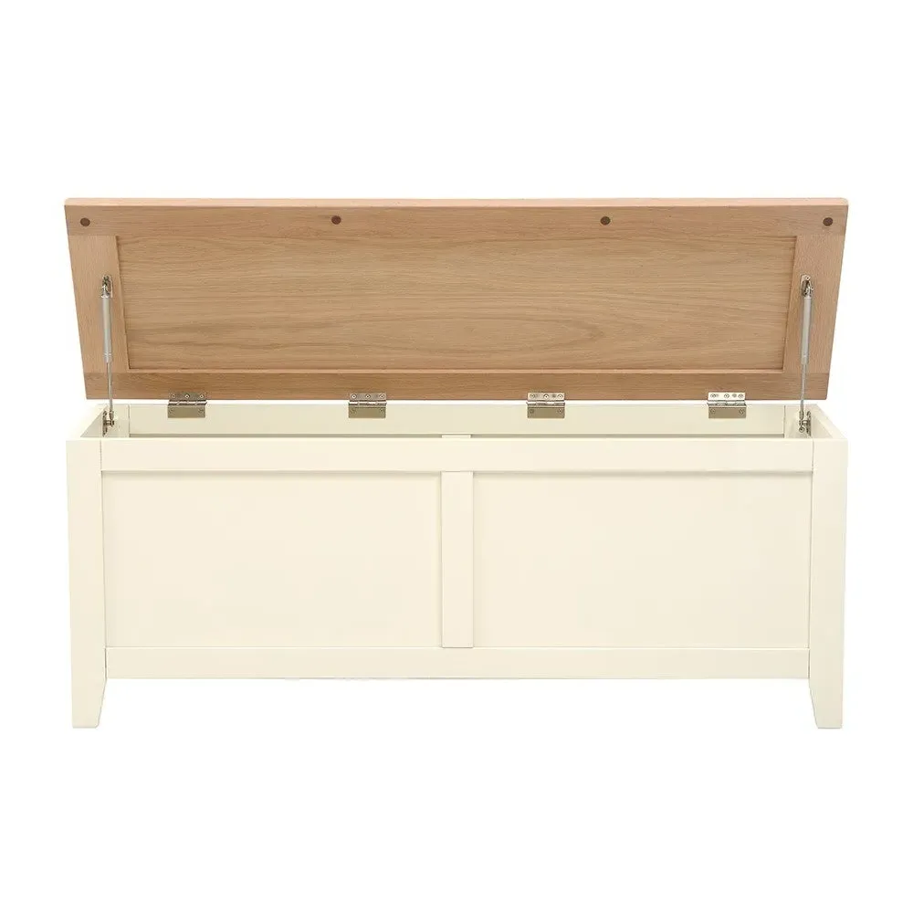 Wide Blanket Box - Cream, Oak image