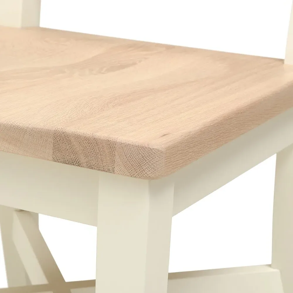 Wooden Seat Dining Chair - Cream