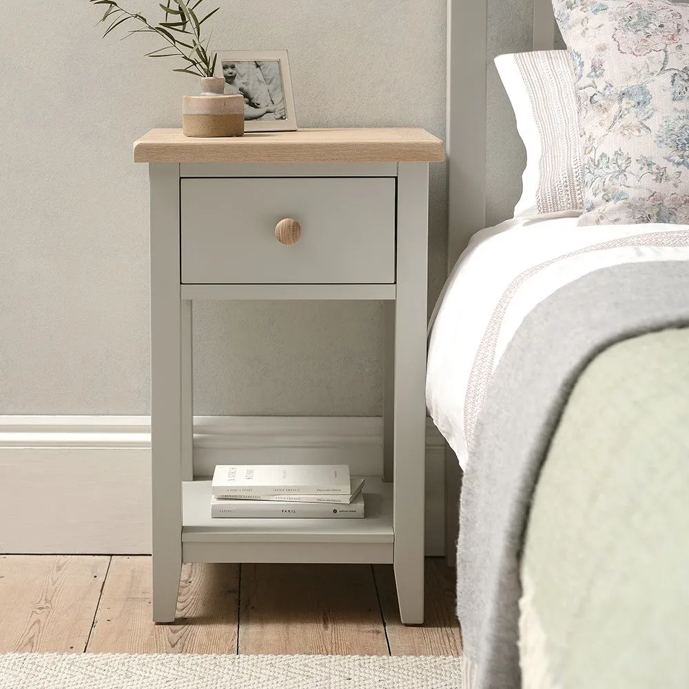1 Drawer Bedside Table - Dove Grey