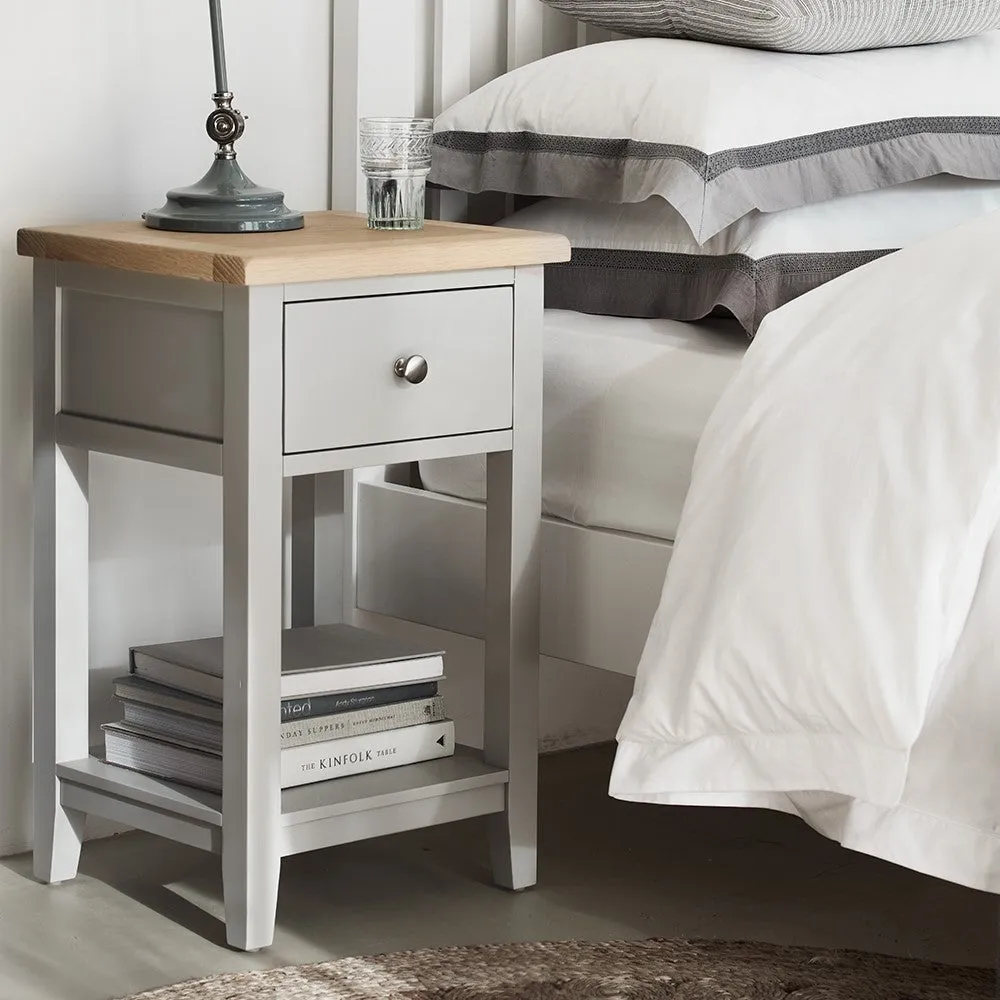 1 Drawer Bedside Table - Dove Grey