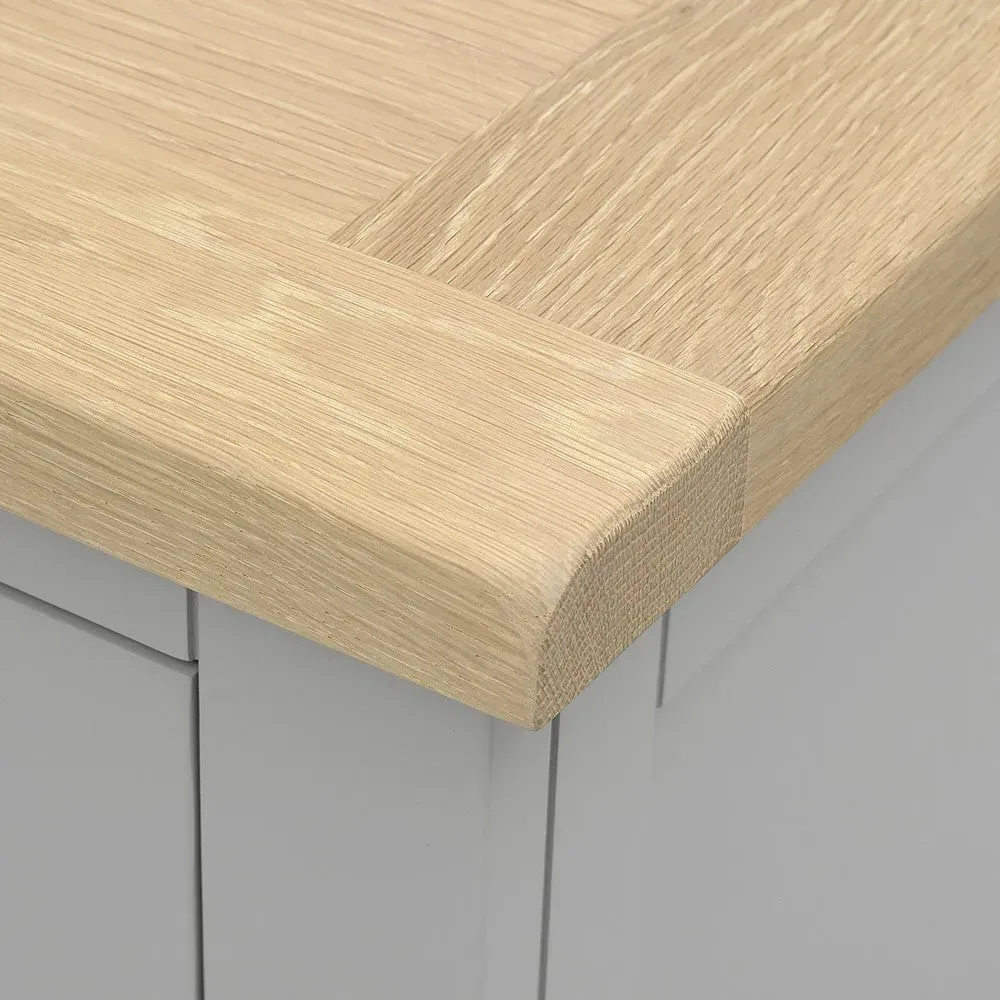 3 Drawer Bedside Table - Dove Grey, Oak