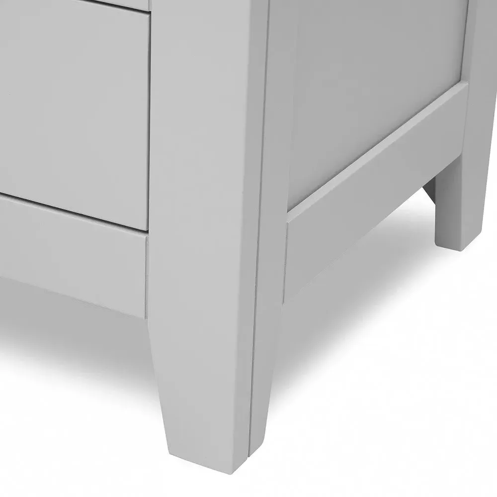 3 Drawer Bedside Table - Dove Grey, Oak