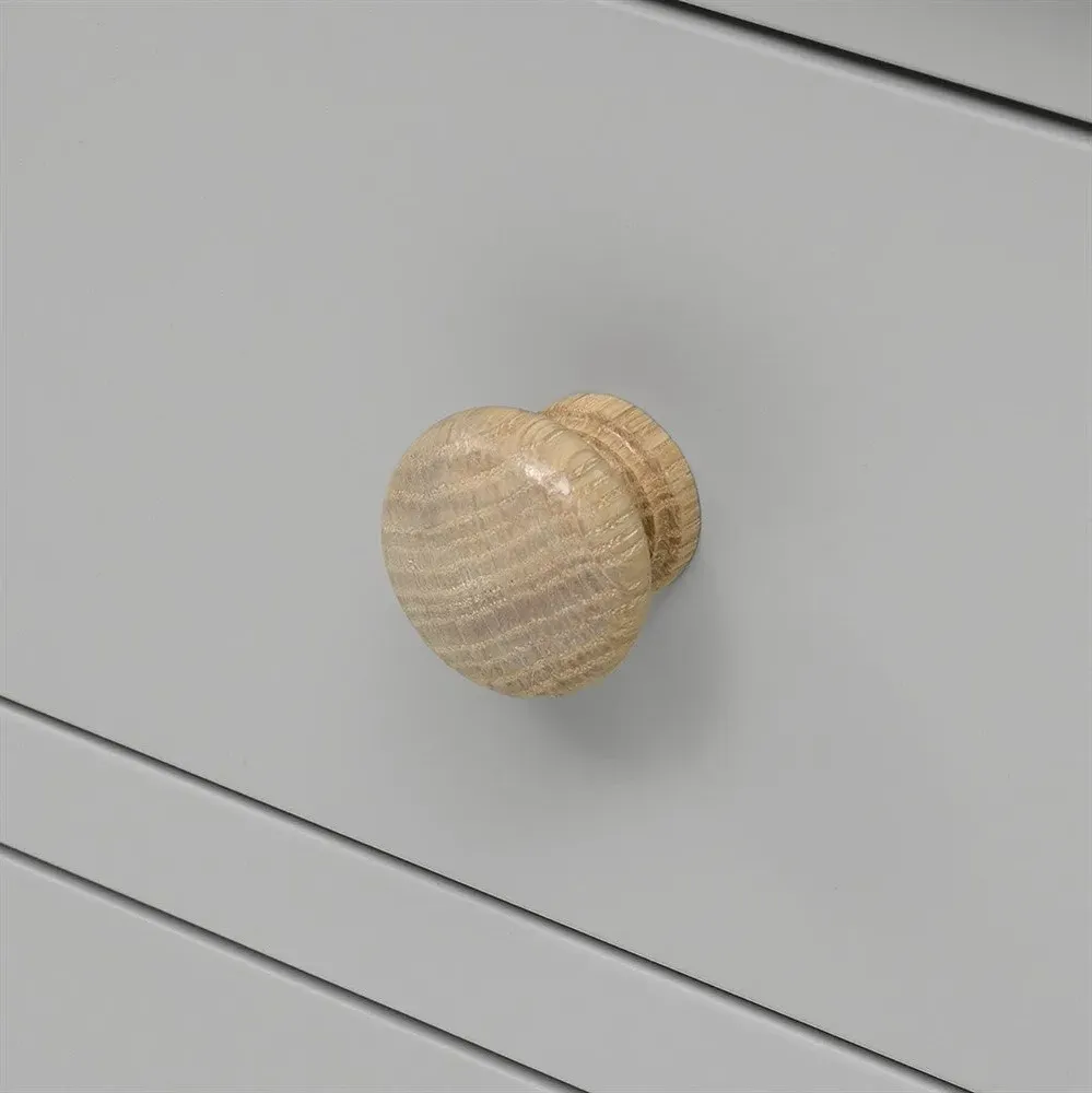 3 Drawer Bedside Table - Dove Grey, Oak