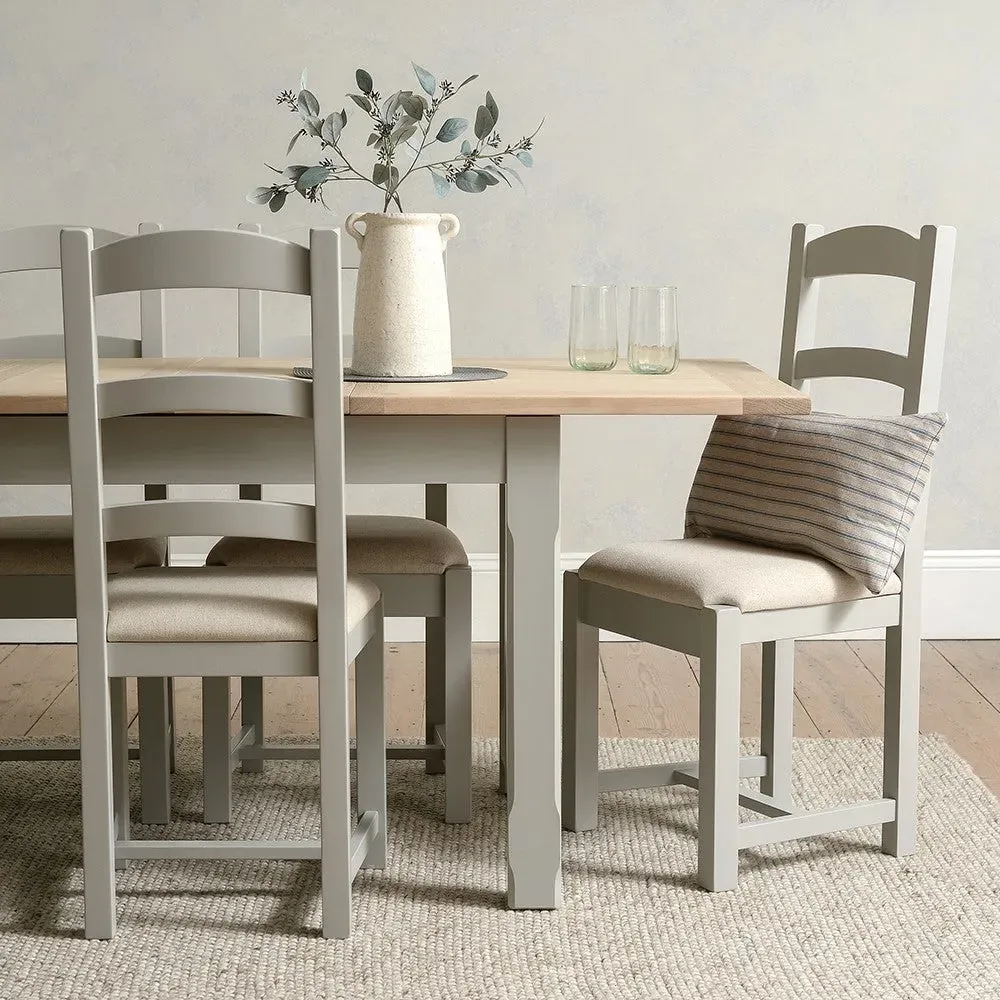 4-6 Seater Extending Dining Table - Grey, Oak