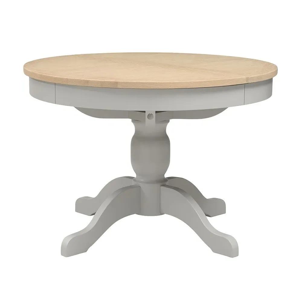 4-6 Seater Round Extending Dining Table - Grey, Oak