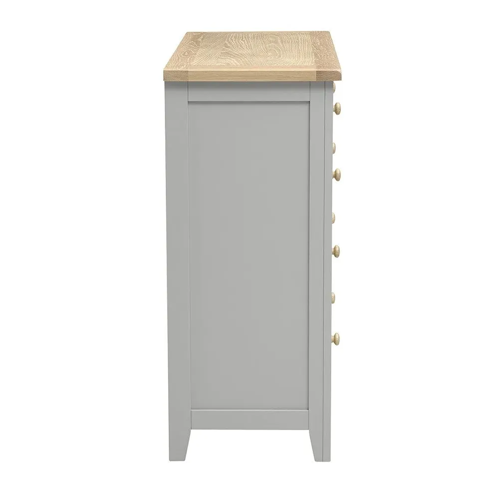 5 Drawer Chest - Dove Grey, Oak